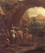 Adam Colonia Landscape with troopers and soldiers beneath a rocky arch china oil painting reproduction